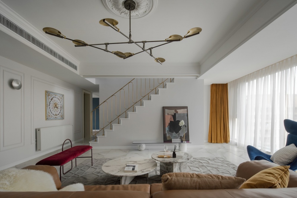 客廳窗簾裝修效果圖城市蒙德里安，律動三居室，做生其他客廳設(shè)計圖片賞析