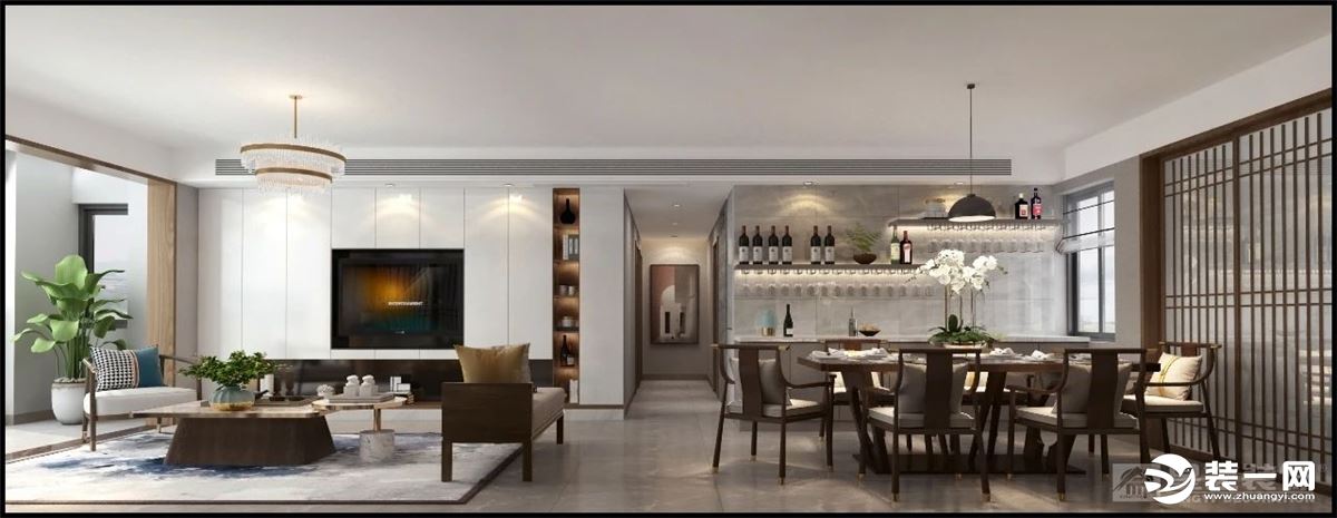 【摩登4平臺app登錄】桂林星藝裝飾120㎡中式禪意風(fēng)格住宅 仿木瓷磚效果一絕！