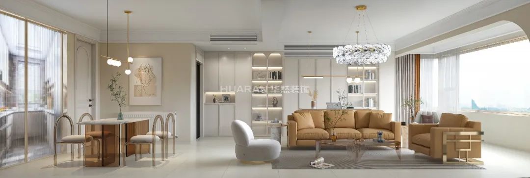 【實(shí)景】中海嶺湖灣126㎡三居室，效果圖高度還原，多圖對(duì)比，愛(ài)上溫柔的輕法式！