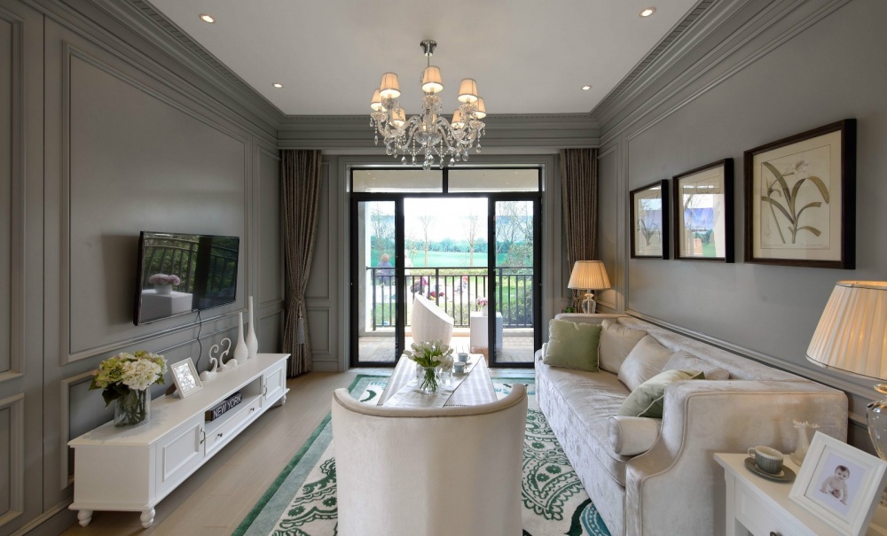 客廳窗簾裝修效果圖吉安市房屋裝修設(shè)計(jì)，二手房，套美式經(jīng)典客廳設(shè)計(jì)圖片賞析