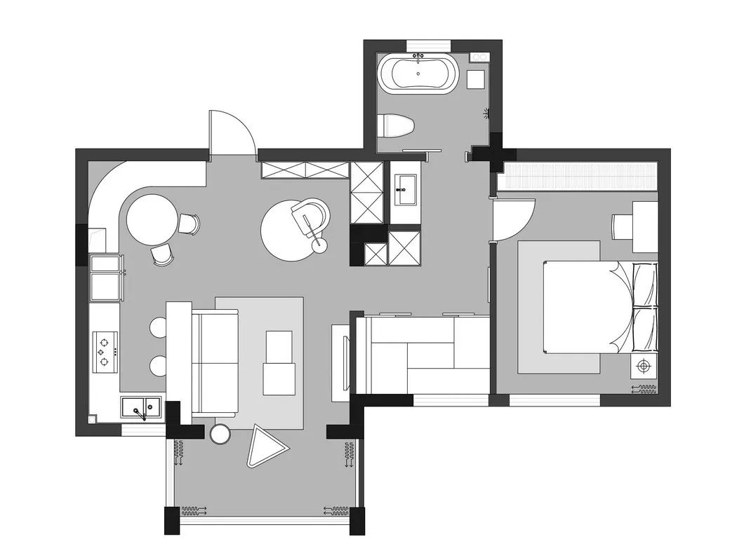 73㎡二居室簡約效果圖，餐廳這樣設(shè)計(jì)，很實(shí)用！
