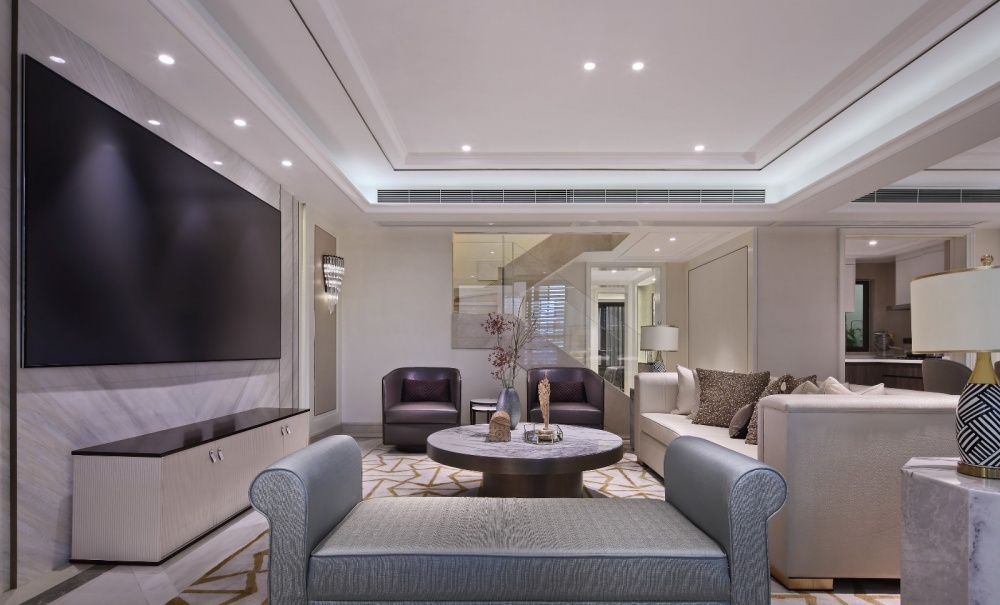 客廳電視背景墻裝修效果圖點石亞洲摩登港風，經典精致潮流混搭客廳設計圖片賞析