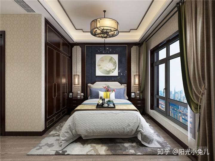 三室2衛(wèi)裝修，135平新中式裝修效果圖，太高雅的現(xiàn)代中式家裝