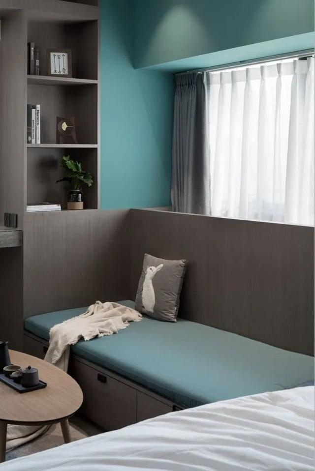 酒店公寓裝修效果圖(35㎡酒店式開間單身公寓，半平米都沒浪費，還裝得很有檔次)(圖12)