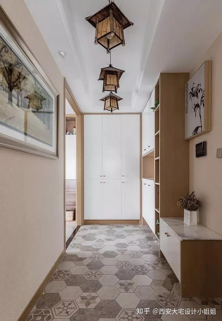 20款玄關(guān)效果圖，地面這樣貼花磚，真是美極了！